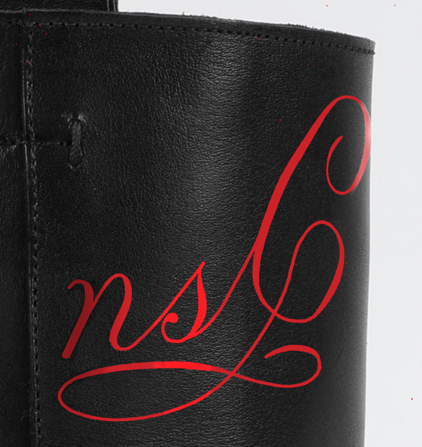 Custom monogram hand painted on Italian made ALUMNAE boot.